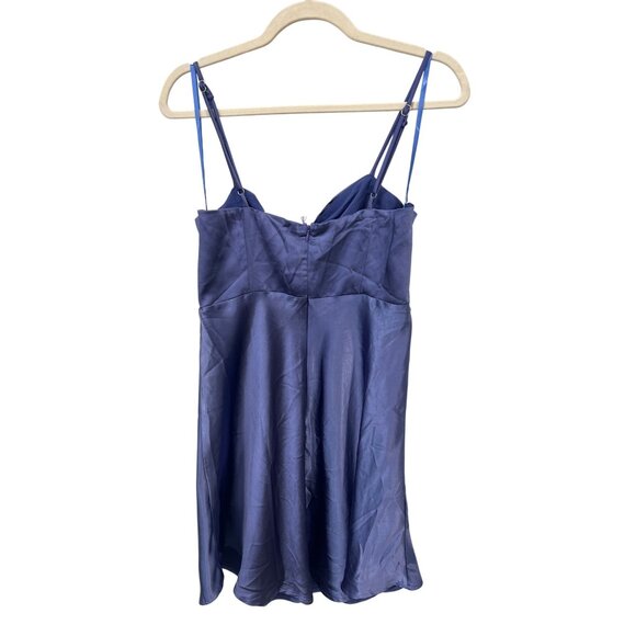 Selfie Leslie Cozumel Twist Bust Mini Dress Size Large Midnight Blue Party NEW - Picture 4 of 9